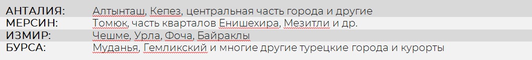 Открытые районы Турции